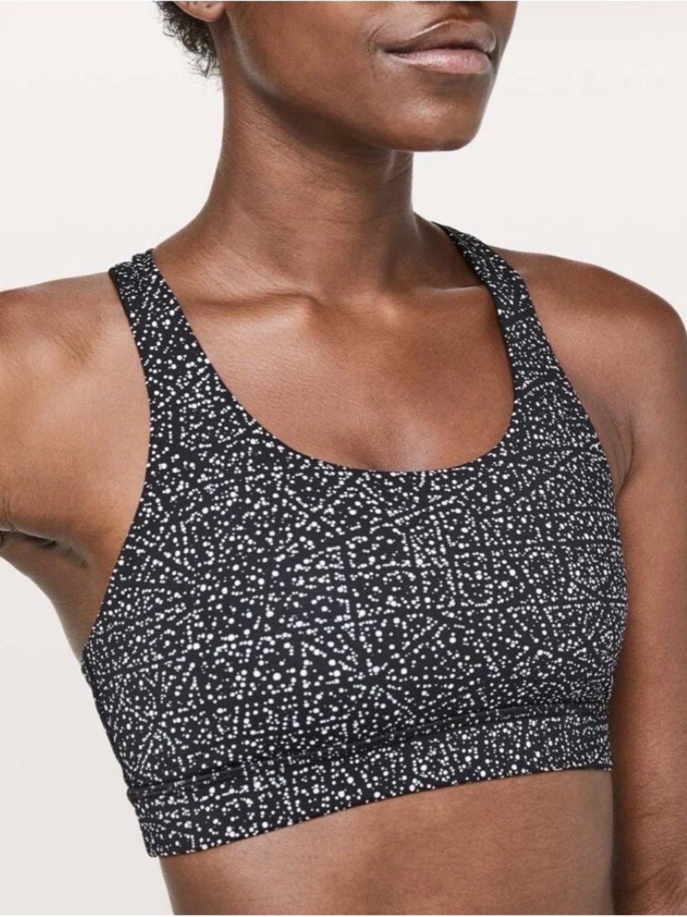 lululemon athletica Black & White Patterned Strappy Sports Bra size 4
